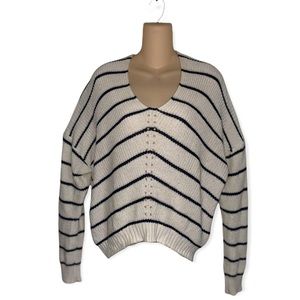 White + Navy Blue Sweater